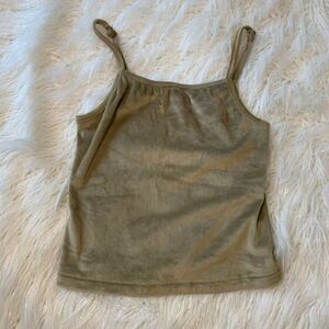 NWOT Skims Tan Crop Velour Lounge Cami Tank Top Large